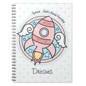Carnet Rocketship fille rose (Devant)