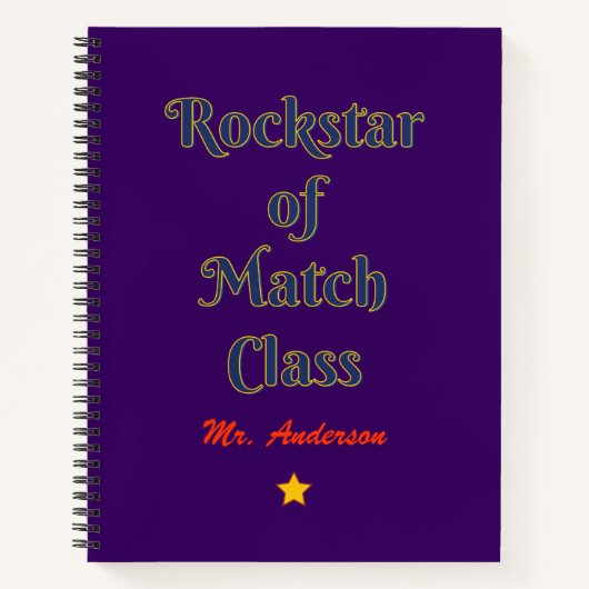Carnet Rockstar de la classe de match (Devant)