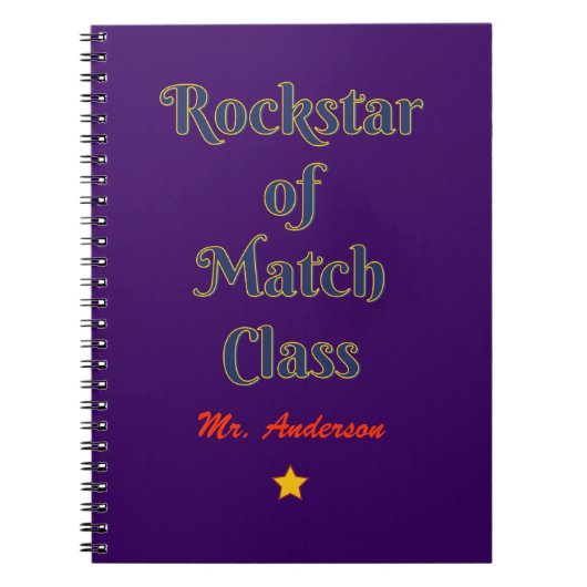 Carnet Rockstar de la classe de match (Devant)