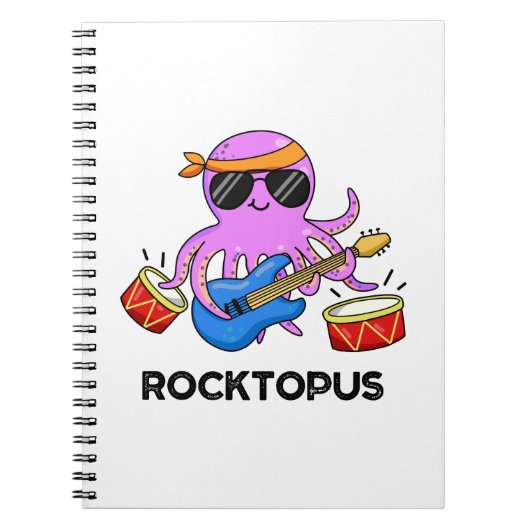 Carnet Rocktopus Rock Band Drôle de Poulpe Jeu de mots (Devant)