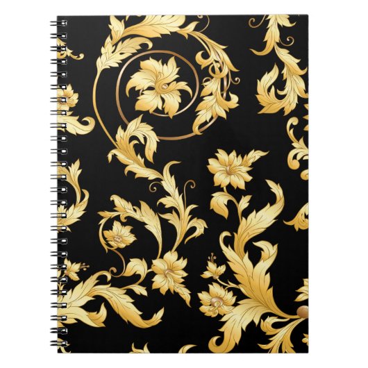 Carnet Rococo baroque, motif floral victorien. (Devant)