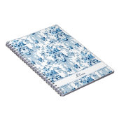 Carnet Rococo bleu & blanc Floral (Côté Droit)