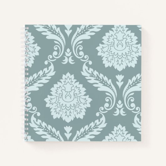 Carnet Rococo Damask Art I Duck Egg Blue+Teal (Devant)