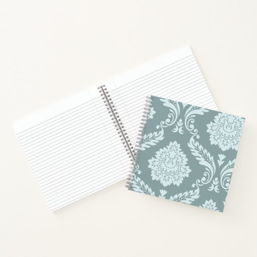 Carnet Rococo Damask Art I Duck Egg Blue+Teal (Intérieur)