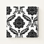 Carnet Rococo Damask Lg Off-Set Pattern Black on White (Dos)