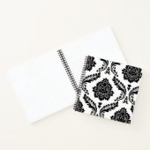 Carnet Rococo Damask Lg Off-Set Pattern Black on White (Intérieur)