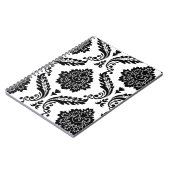Carnet Rococo Damask Lg Off-Set Pattern Black on White (Côté gauche)