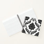 Carnet Rococo Damask Lg Pattern Black on White (Intérieur)