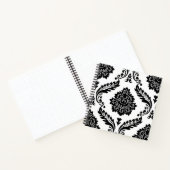 Carnet Rococo Damask Lg Pattern Black on White (Intérieur)