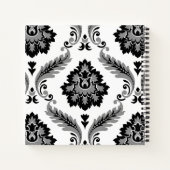 Carnet Rococo Damask Lg Pattern Grey Black White (Dos)