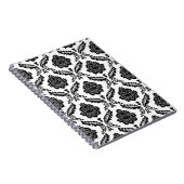Carnet Rococo Damask Pattern Black on White (Côté Droit)