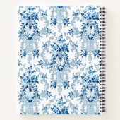 Carnet Rococo Français Personnalisé Bleu & Blanc Floral N (Dos)