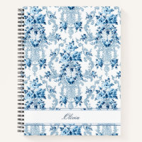 Rococo Français Personnalisé Bleu & Blanc Floral N