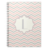 Carnet Rodern, grey, ivory chevron pattern custom (Devant)