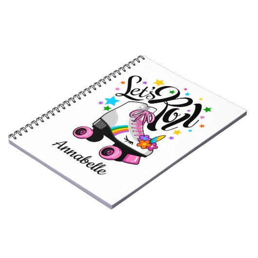 Carnet Roll Unicorn Roller patinage fille (Côté gauche)