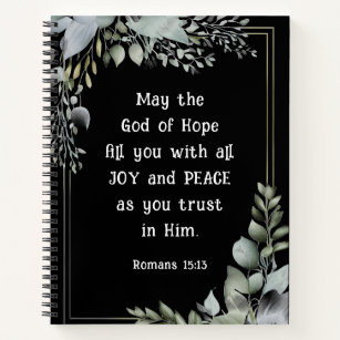 Carnet Romains 15:13 Dieu de l'Espoir vous remplit de Joy