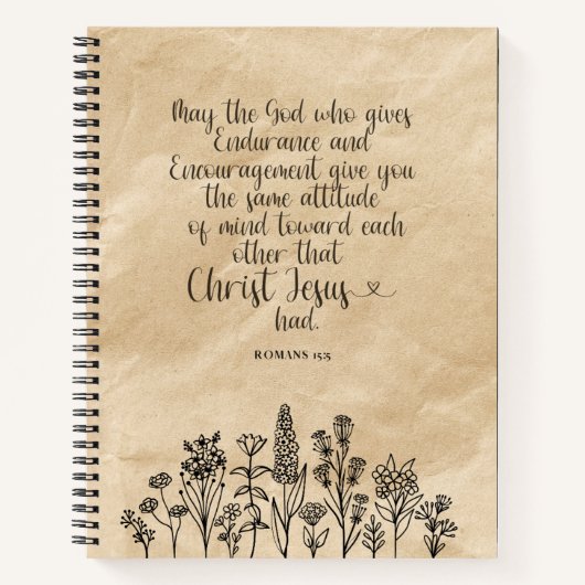 Carnet Romains 15:5 Image de verset biblique chrétien (Devant)