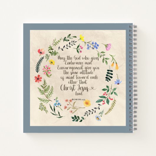 Carnet Romans 15:5 Bible Verse Image (Dos)