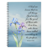 Carnet Romans 8:28 Iris Aquarelle (Devant)