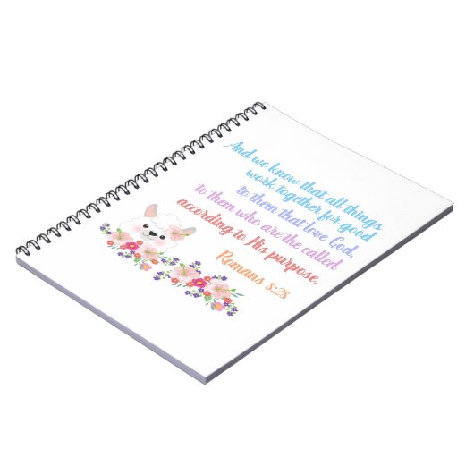 Carnet Romans 8 Bible Verse Design (Côté gauche)