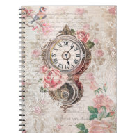 Romantic French Roses, Clock & Filigree Collage