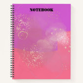 Carnet Romantic glitter pink art (Devant)