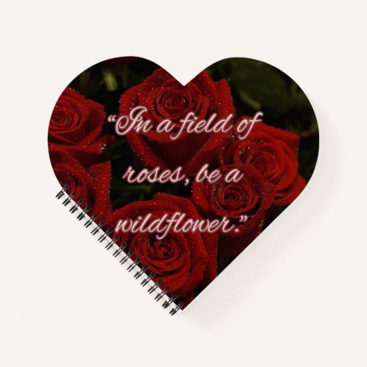 Carnet Romantic Heart Notebook – Red Roses (Devant)