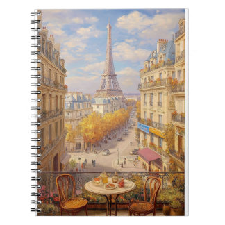 Carnet Romantic Parisian Balcony View Oil Painting