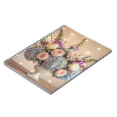 Carnet Romantic Pastel Hydrangea & Rose Bouquet  (Côté gauche)