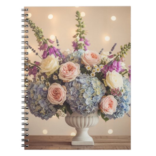 Carnet Romantic Pastel Hydrangea & Rose Bouquet  (Devant)