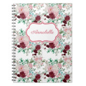 Carnet Romantic Pink & Red Roses Personalized (Devant)