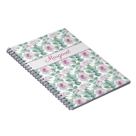 Carnet Romantic Pink Roses Personalized (Côté Droit)
