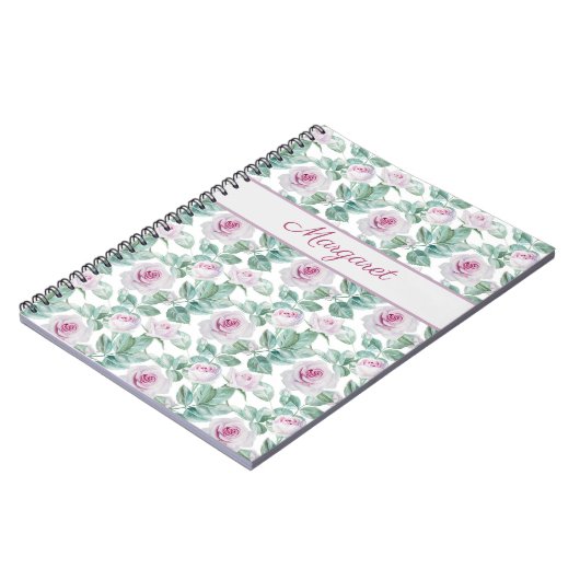 Carnet Romantic Pink Roses Personalized (Côté gauche)