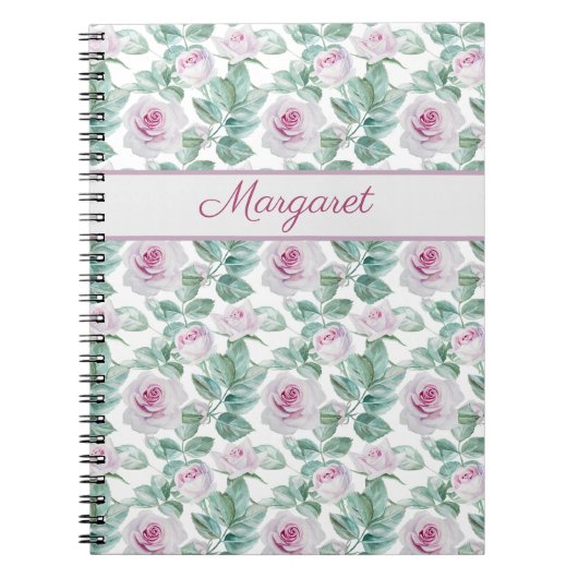 Carnet Romantic Pink Roses Personalized (Devant)