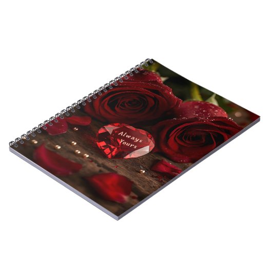 Carnet Romantic Red Rose Valentine Love Story Writing (Côté gauche)
