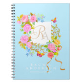 Carnet Romantics Blooming Garden Monogramme bleu (Devant)