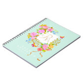Carnet Romantics Blooming Garden Monogramme Vert (Côté gauche)