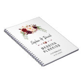 Carnet Romantique Bourgogne Marsala Floral Wedding planne (Côté Droit)