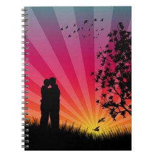 Carnet romantique de coucher du soleil