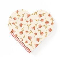 Carnet romantique peint à la main fleuri en forme 