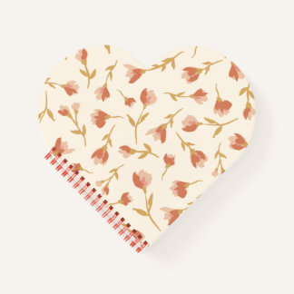 Carnet romantique peint à la main fleuri en forme 