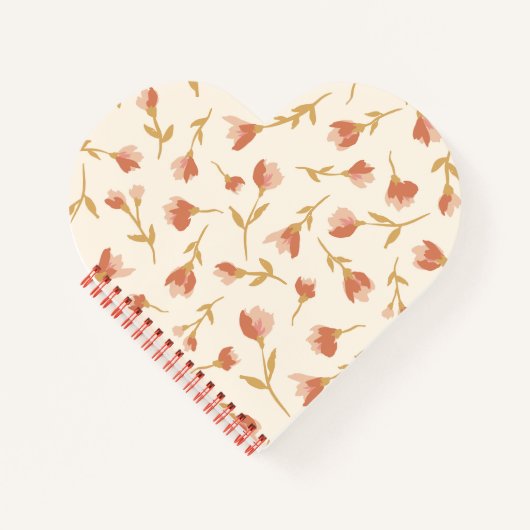 Carnet romantique peint à la main fleuri en forme  (Devant)