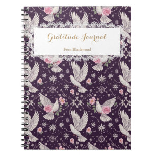 Carnet Romantique Personnalisé Maximaliste Colombe et Ros