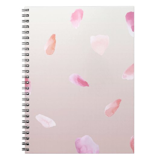 Carnet Romantique rose pâle Rose pétal floral (Devant)