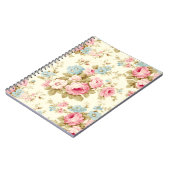 Carnet Romantique rose Rose anglais sur jaune pâle (Côté gauche)