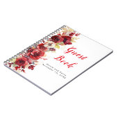 Carnet Romantique Roses Rouges Mariage Floral (Côté gauche)