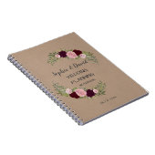 Carnet Romantique, Rustique Marsala Floral Wedding planne (Côté Droit)