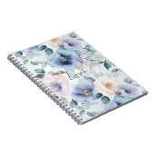 Carnet Romantique Violet Lavande Bleu Crème Florale (Côté Droit)