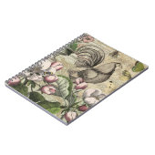 Carnet Rooster Garden Flower Papillon Art (Côté gauche)