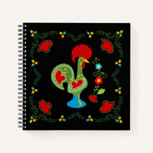 Carnet Rooster portugais de la chance en vert